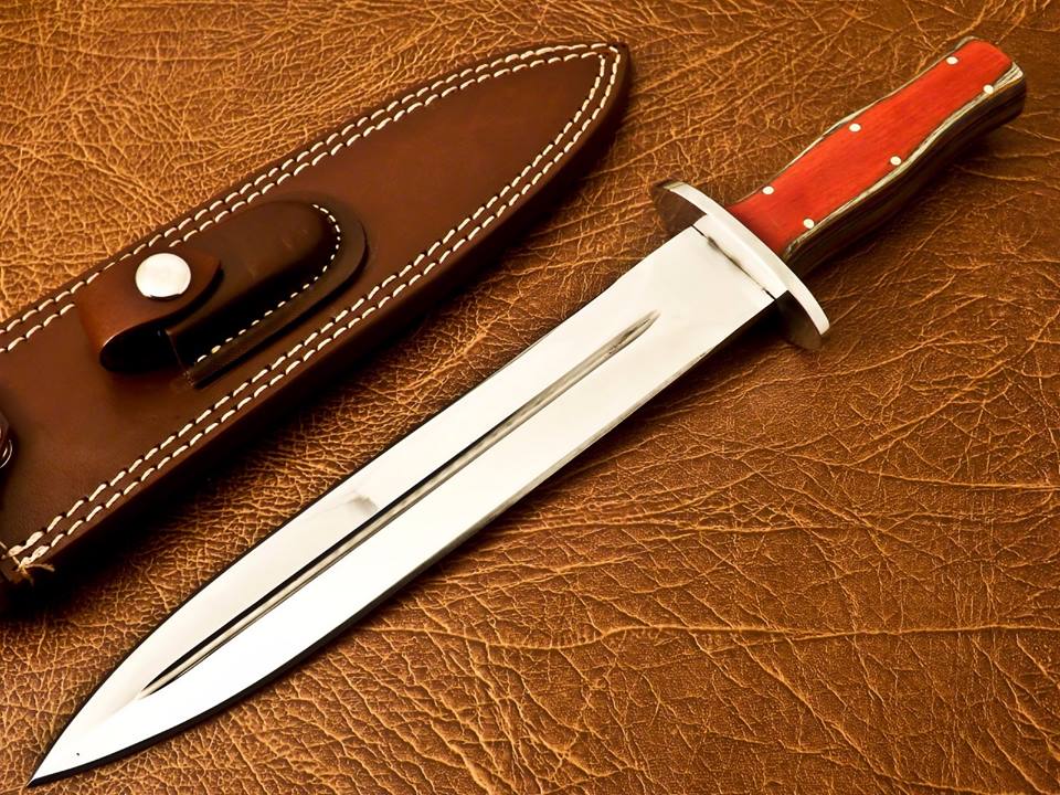 Custom Made D2 Steel Multi Colour Wood Dagger Hunting Knife 